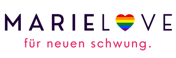 Logo mit Regenbogenherz und Text