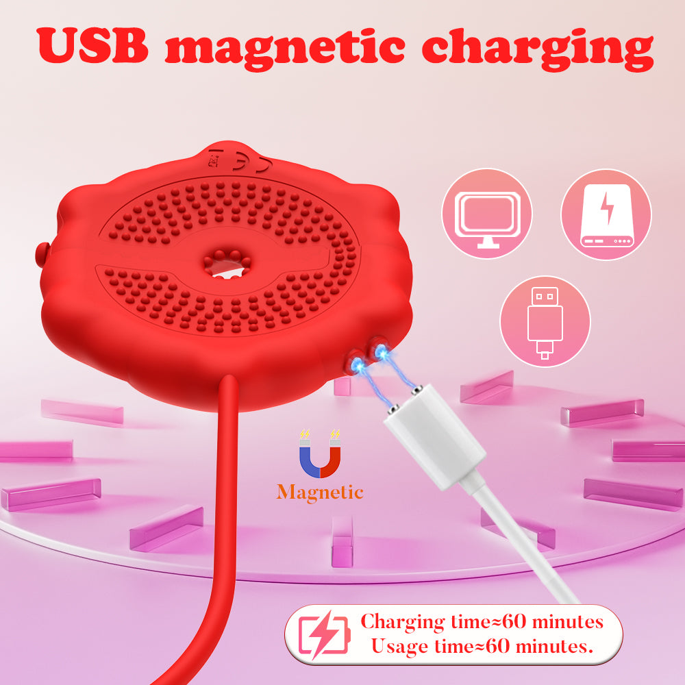 Nippel Vibrator Brustwarzen Stimulator Wasserdicht USB GM-519 Rot