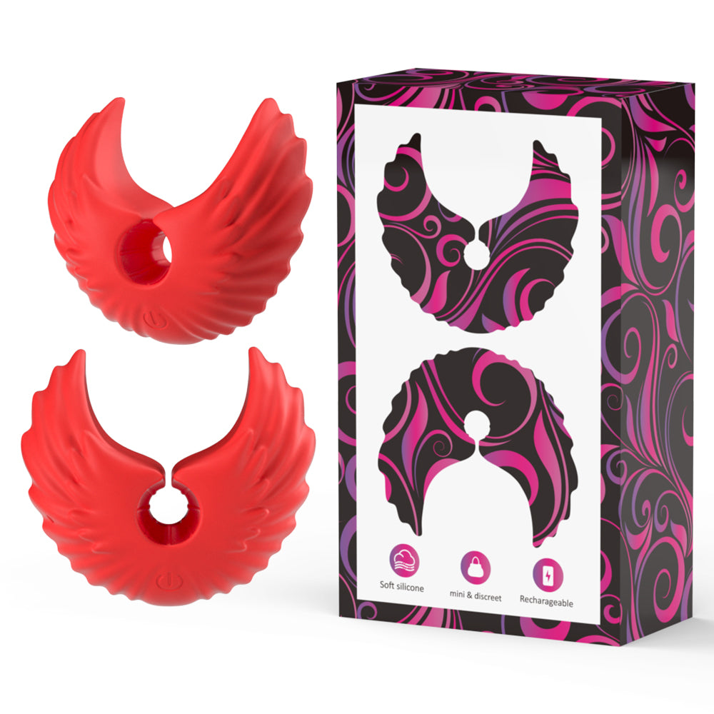 Nippel Vibrator Brustwarzen Stimulator Wasserdicht USB GM-537 Rot