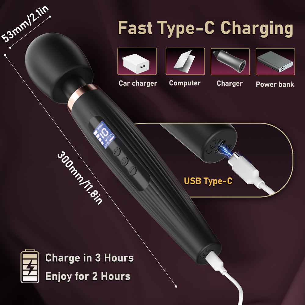 Vibrator Magic Wand Stimulation Vagina GM-544 Schwarz