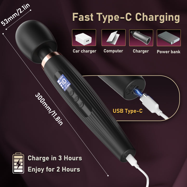 Vibrator Magic Wand Stimulation Vagina GM-544 Schwarz