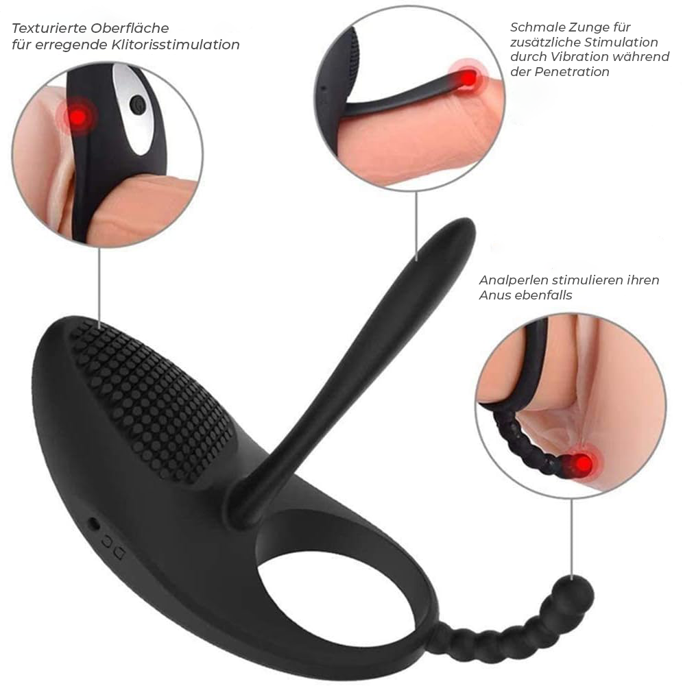 3in1 Penisring Paarvibrator mit Zunge, Analvibrator & Klitorisstimulator zum Bestpreis Marielove 3in1 Penisring Paarvibrator mit Zunge, Analvibrator & Klitorisstimulator zum Bestpreis Marielove
