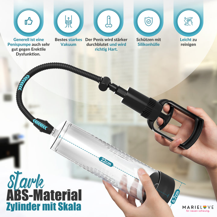 Penispumpe mit Handgriff und Zylinder