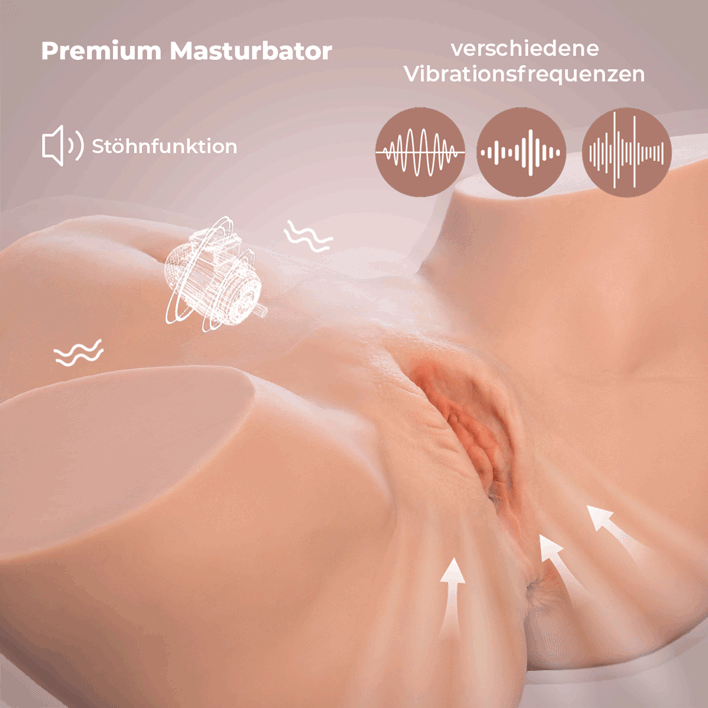 Masturbator mit Vibration und Stöhnen