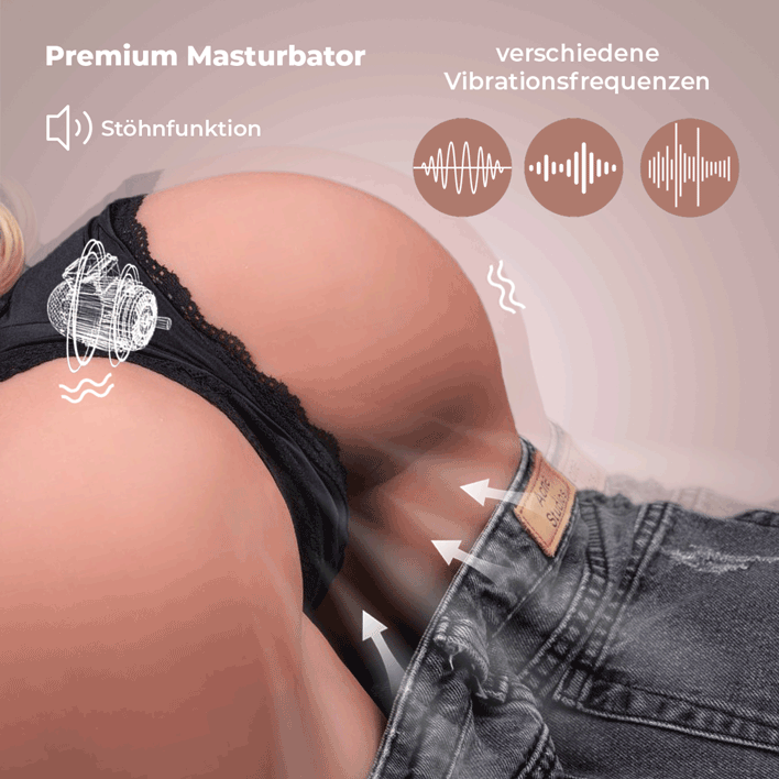 Masturbator-Werbung mit Vibrationssymbolen