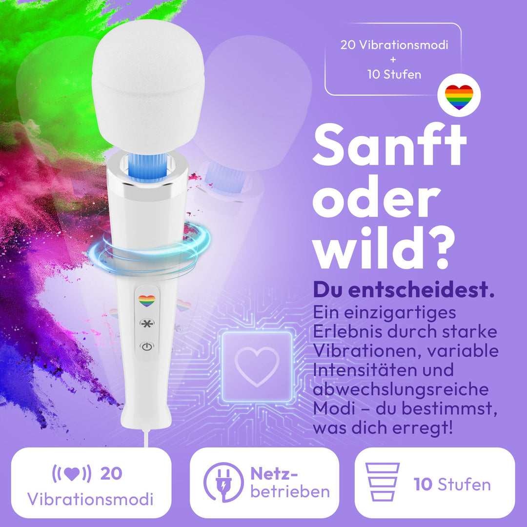 marielove Magic Wand Vibrator Magic Wand Netz Weiß
