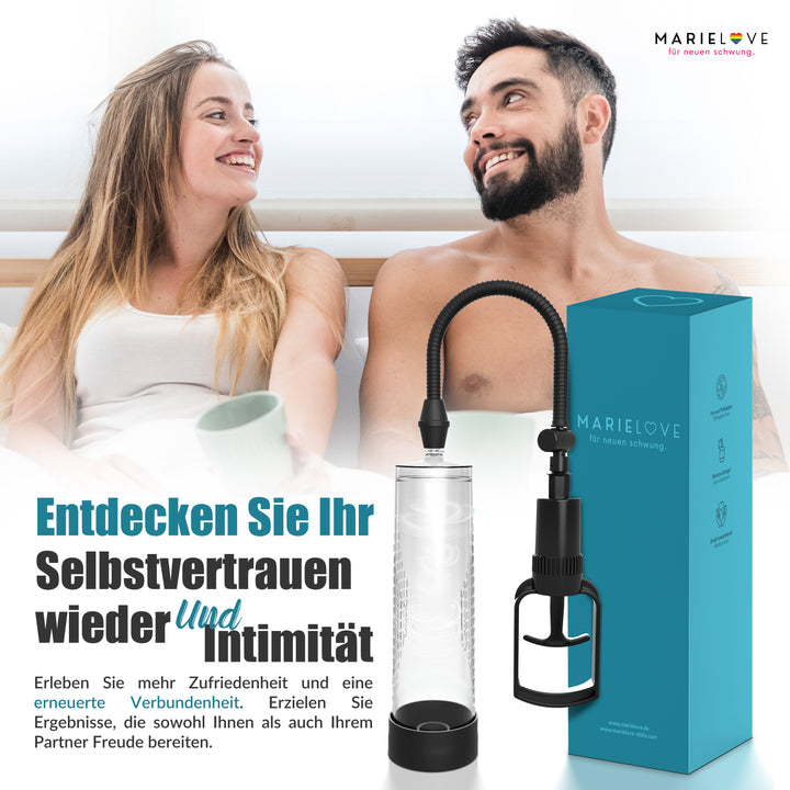 Paar im Bett mit Pumpe