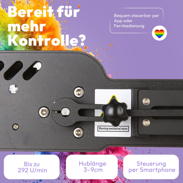 Sexmaschine mit App & Fernbedienung – 68 W, Hub 3–9 cm einstellbar
