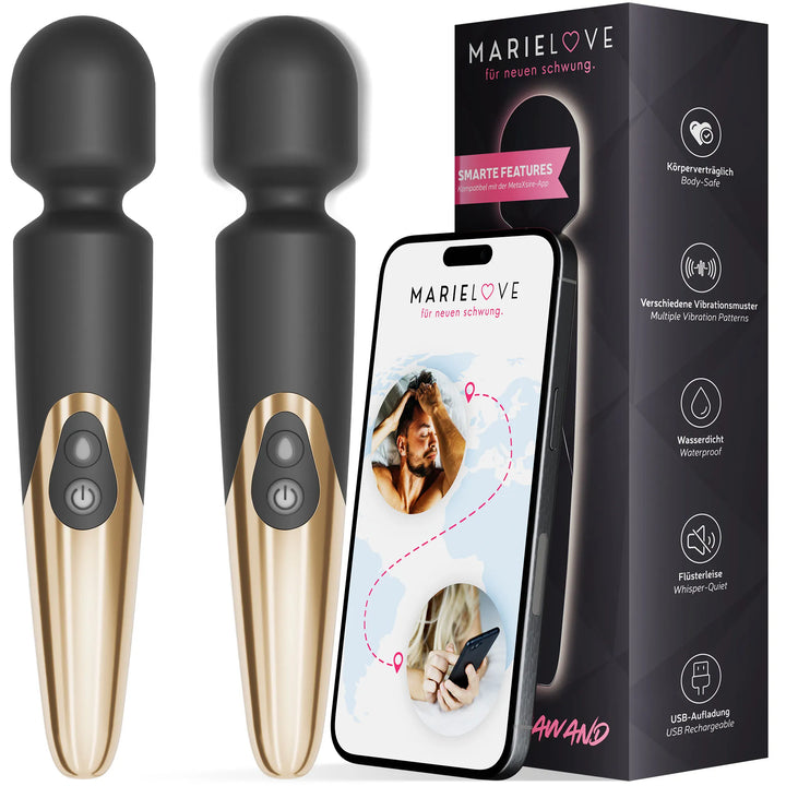 Elaria Wand Massagegerät 10 Stufen sehr stark Massagestab Akku Vibrator Sexspielzeug