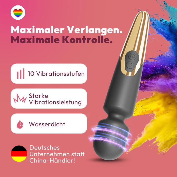 Elaria Wand Massagegerät 10 Stufen sehr stark Massagestab Akku Vibrator Sexspielzeug