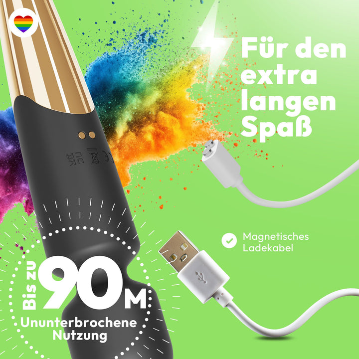 Elaria Wand Massagegerät 10 Stufen sehr stark Massagestab Akku Vibrator Sexspielzeug