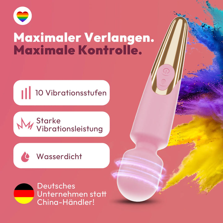 Elaria Wand Massagegerät 10 Stufen sehr stark Massagestab Akku Vibrator Sexspielzeug
