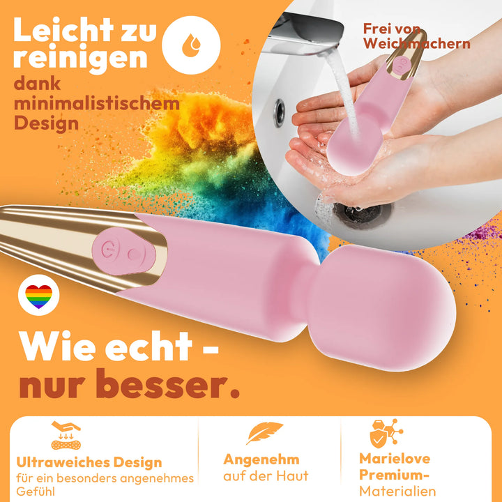 Elaria Wand Massagegerät 10 Stufen sehr stark Massagestab Akku Vibrator Sexspielzeug