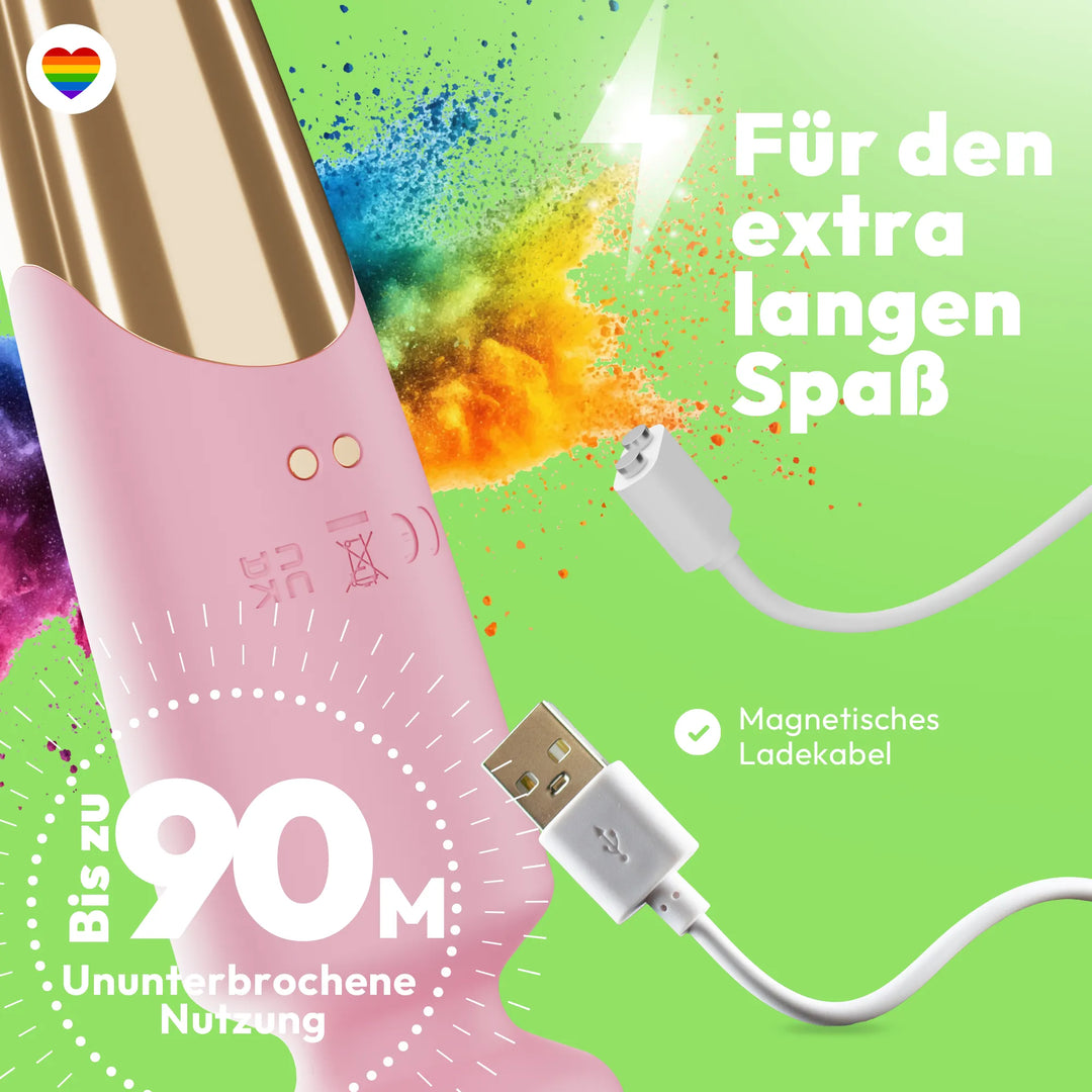 Elaria Wand Massagegerät 10 Stufen sehr stark Massagestab Akku Vibrator Sexspielzeug