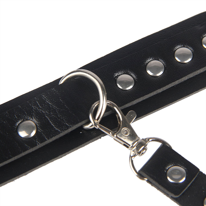 Sexy Bondage Gürtel Beinring PU Leder Kette Punk Strap verstellbar