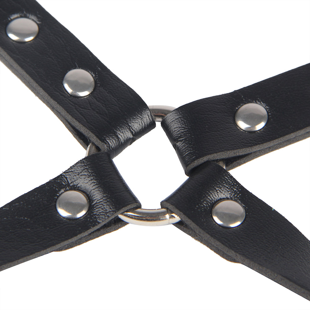 Sexy Bondage Gürtel Beinring PU Leder Kette Punk Strap verstellbar