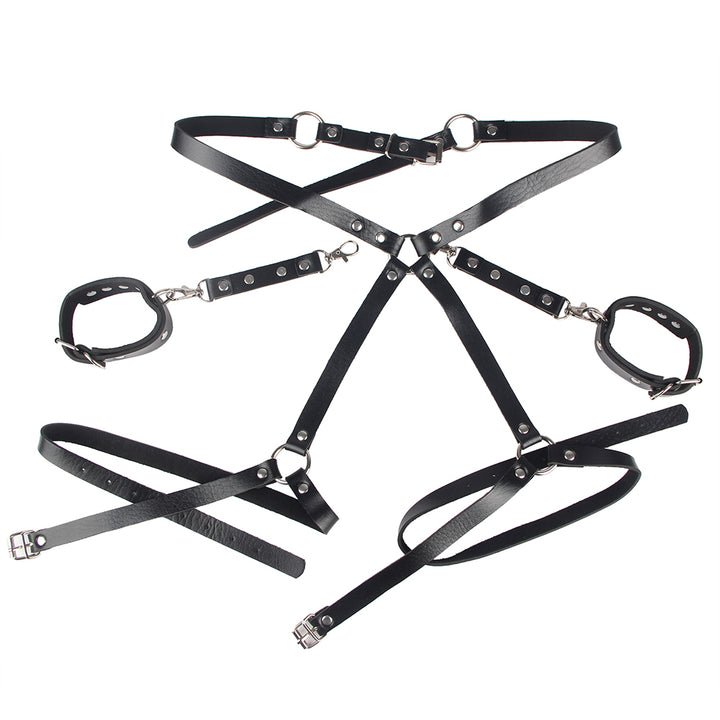 Sexy Bondage Gürtel Beinring PU Leder Kette Punk Strap verstellbar