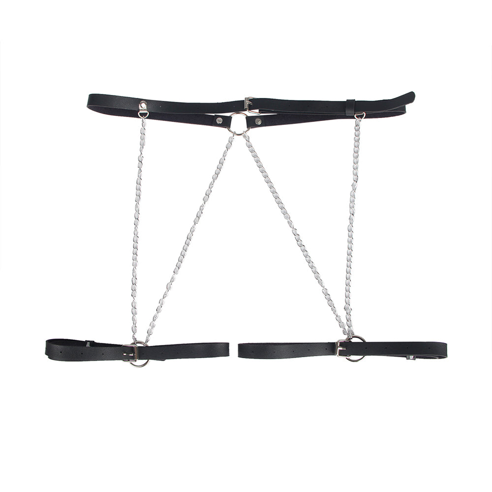 PU Leder Bondage Harness Slip mit Kette SM Panty Strap verstellbar