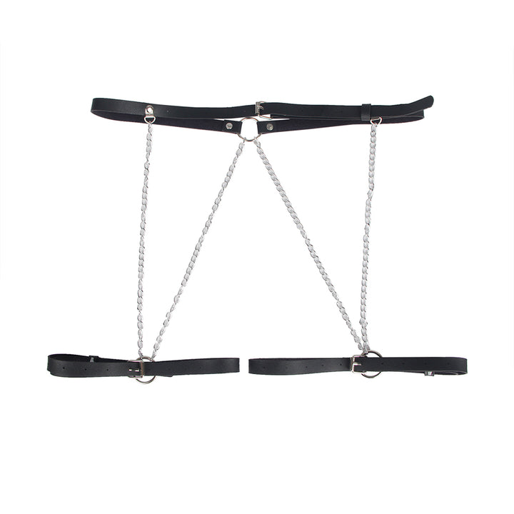 PU Leder Bondage Harness Slip mit Kette SM Panty Strap verstellbar