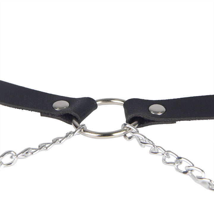 PU Leder Bondage Harness Slip mit Kette SM Panty Strap verstellbar