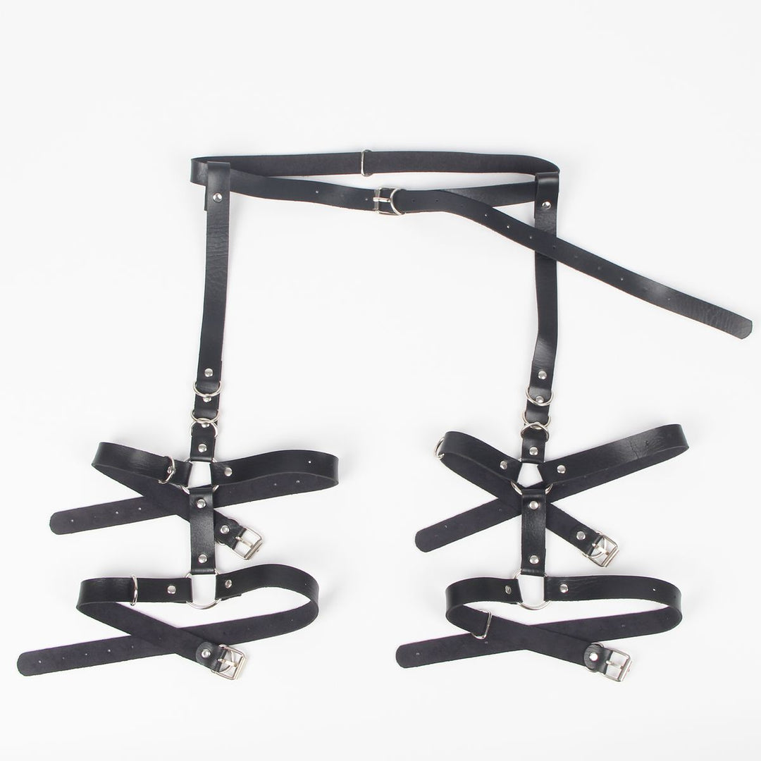 Anne Wünsche – "Night Vibes" Leg-Harness aus schwarzem PU-Leder