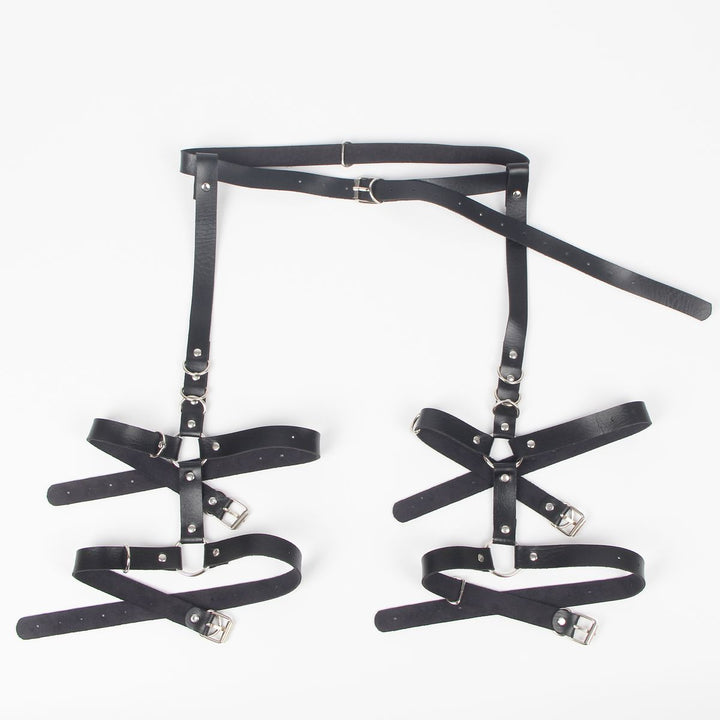 Anne Wünsche – "Night Vibes" Leg-Harness aus schwarzem PU-Leder