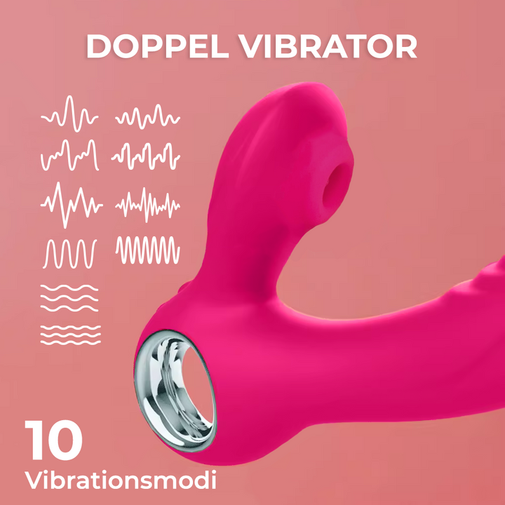 Enlove Doppel Vibrator mit Klitoris Stimulator - 10 Vibrationsmodi