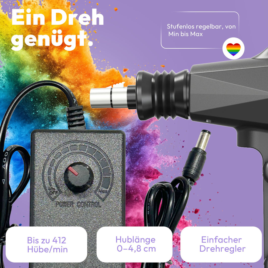Kompakte Sexmaschine F1 mit stufenloser Regelung – 412 Hübe/min, sicherer Stand, diskret geliefert