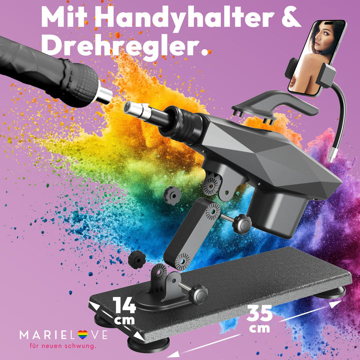 Kompakte Sexmaschine F1 mit stufenloser Regelung – 412 Hübe/min, sicherer Stand, diskret geliefert