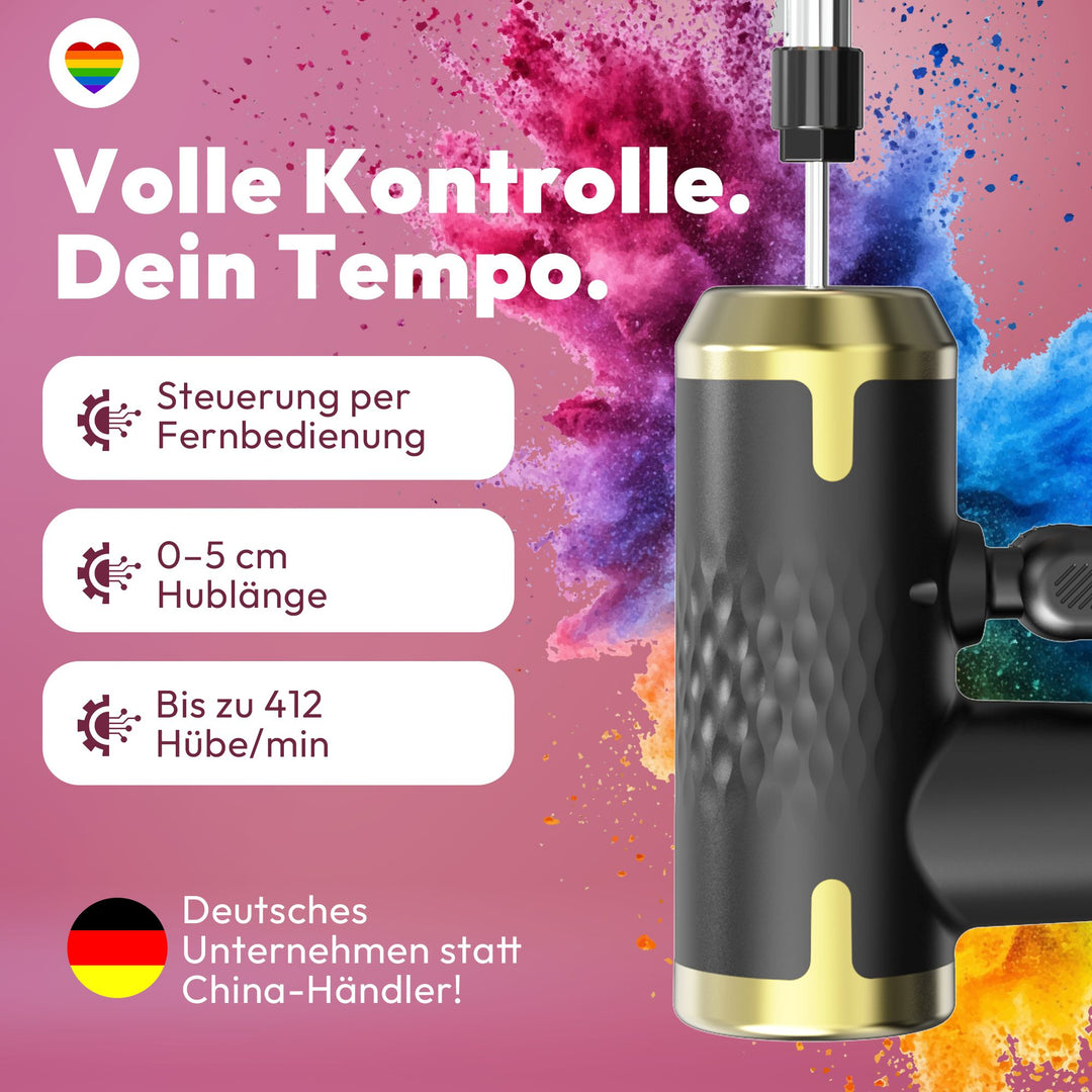 Kompakte Sexmaschine F2 mit Fernbedienung – 20 Stufen, Hub bis 5 cm, sicherer Stand, diskret geliefert