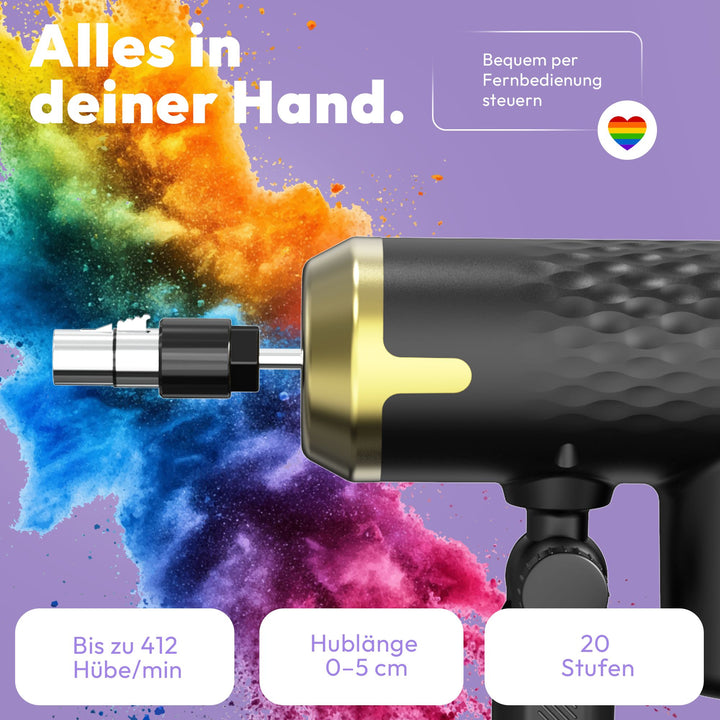 Kompakte Sexmaschine F2 mit Fernbedienung – 20 Stufen, Hub bis 5 cm, sicherer Stand, diskret geliefert