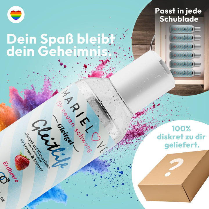 Gleitgel Wasserbasiert 250ml Silikon Sexspielzeug Erdbeer Geschmack essbar