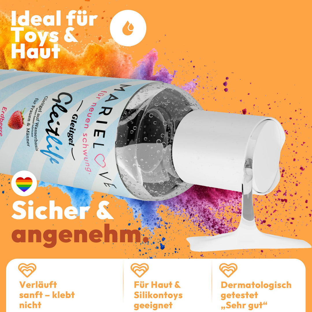 Gleitgel Wasserbasiert 250ml Silikon Sexspielzeug Erdbeer Geschmack essbar