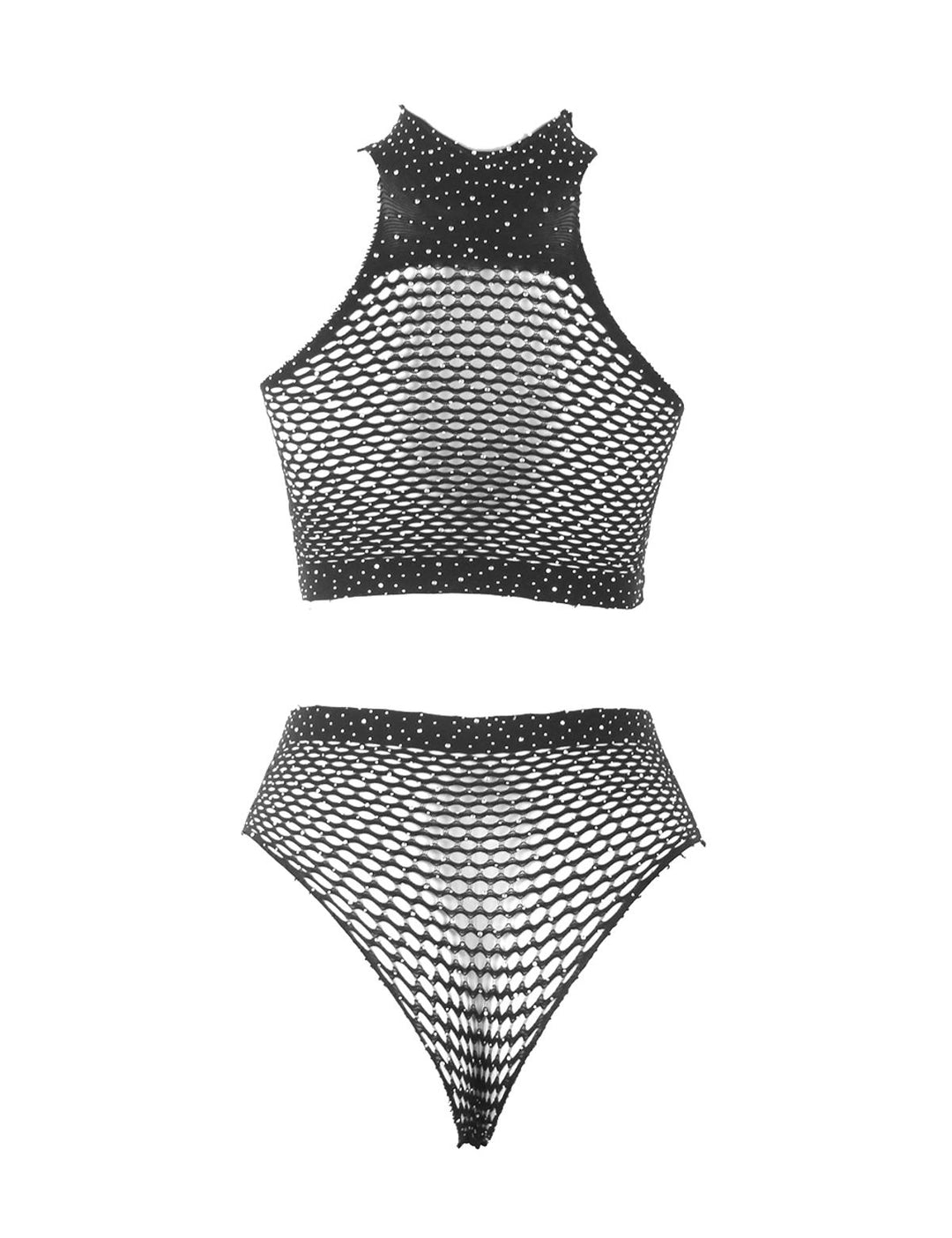 "Sparkle Night" Fishnet & Rhinestone Set (2-teilig)