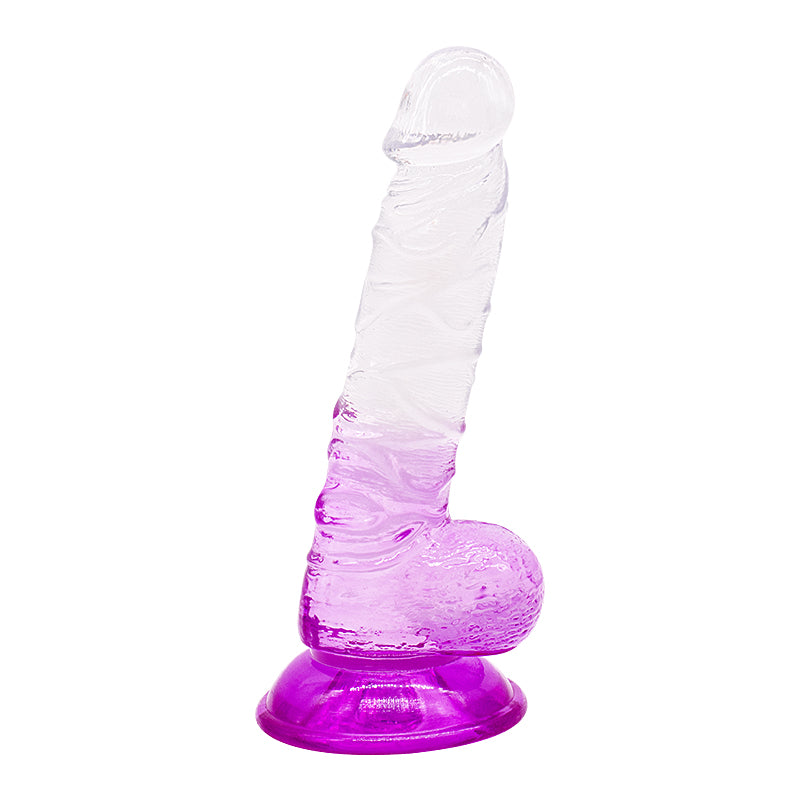 Dildo aus phthalatfreiem PVC, Größe S (20 cm Gesamtlänge, 3,5 cm Durchmesser) – schlanker realistischer Dildo in Gelb, Rot, Lila & Blau, wasserdicht, körperfreundliches Material