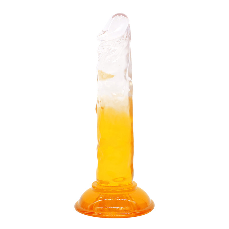 Dildo aus phthalatfreiem PVC, Größe M (20 cm Gesamtlänge, 3,5 cm Durchmesser) – realistischer Dildo in Gelb, Rot, Lila & Blau, wasserdicht, körperfreundliches Material, hautfreundlich