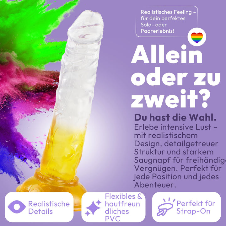 Dildo 20cm mit Saugnapf – Realistisch, 4 Farben