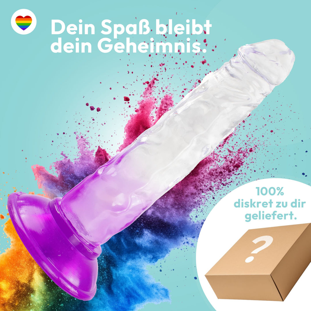 Dildo 20cm mit Saugnapf – Realistisch, 4 Farben