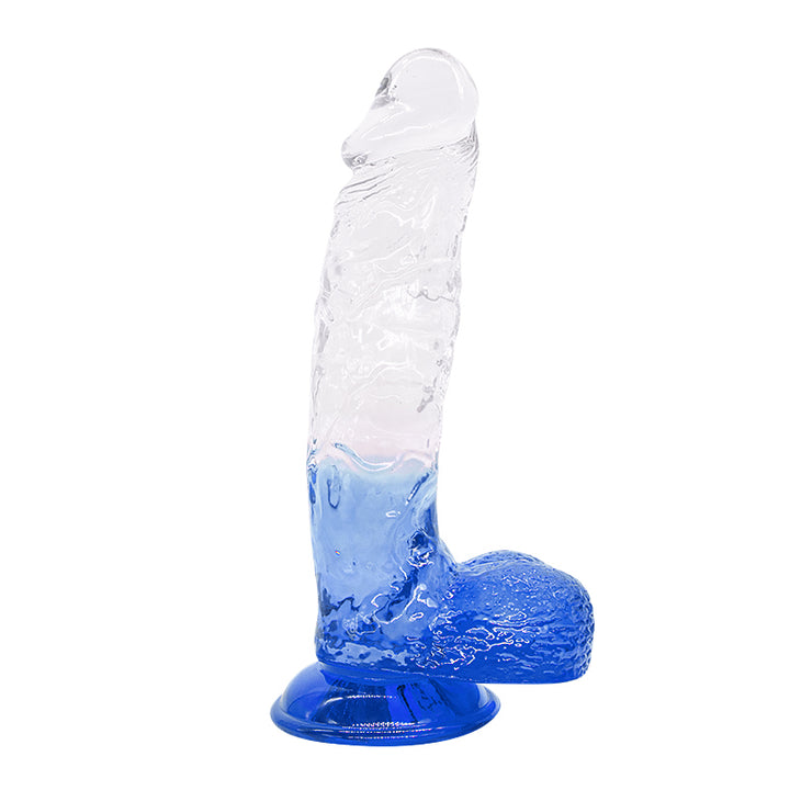 Dildo aus phthalatfreiem PVC, Größe L (24 cm Gesamtlänge, 5,3 cm Durchmesser) – realistischer Dildo in Gelb, Rot, Lila & Blau, wasserdicht, körperfreundliches Material, hautfreundlich