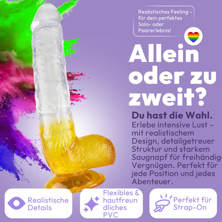 Langer Dildo mit Saugnapf 28,5 cm 4 Farben