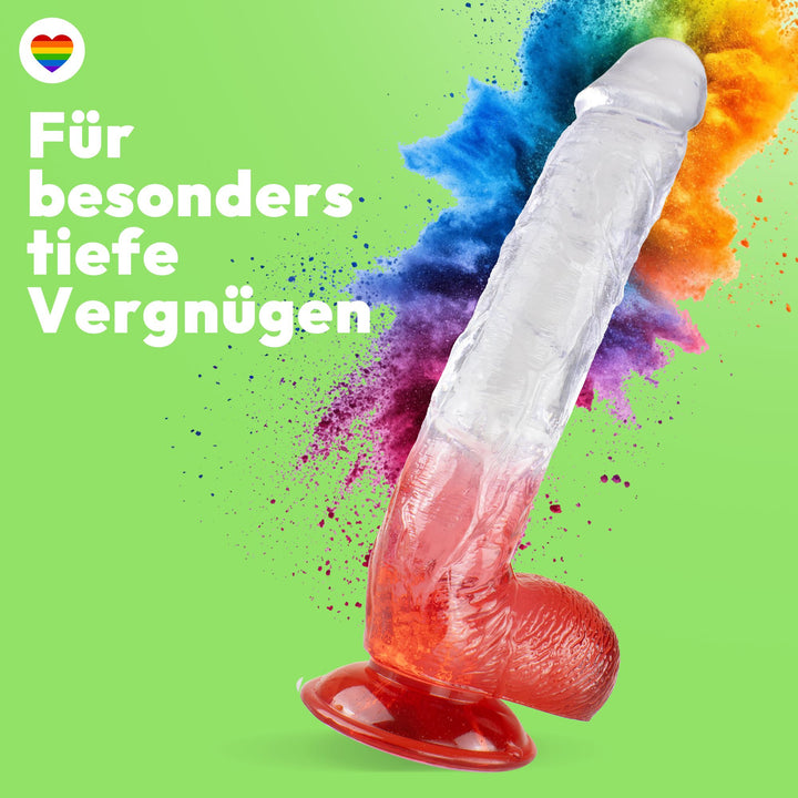 Langer Dildo mit Saugnapf 28,5 cm 4 Farben