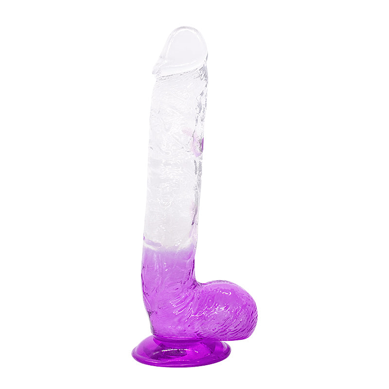 Dildo aus phthalatfreiem PVC, Größe L (28,5 cm Gesamtlänge, 4,8 cm Durchmesser) – realistischer Dildo in Gelb, Rot, Lila & Blau, wasserdicht, körperfreundliches Material, hautfreundlich