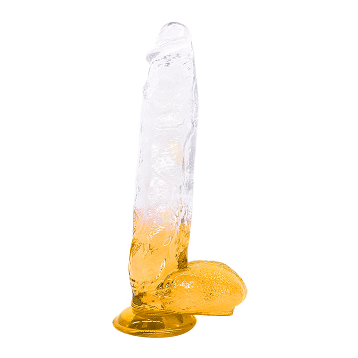 Dildo aus phthalatfreiem PVC, Größe XL (31 cm Gesamtlänge, 6 cm Durchmesser) – großer realistischer Dildo in Gelb, Rot, Lila & Blau, wasserdicht, körperfreundliches Material