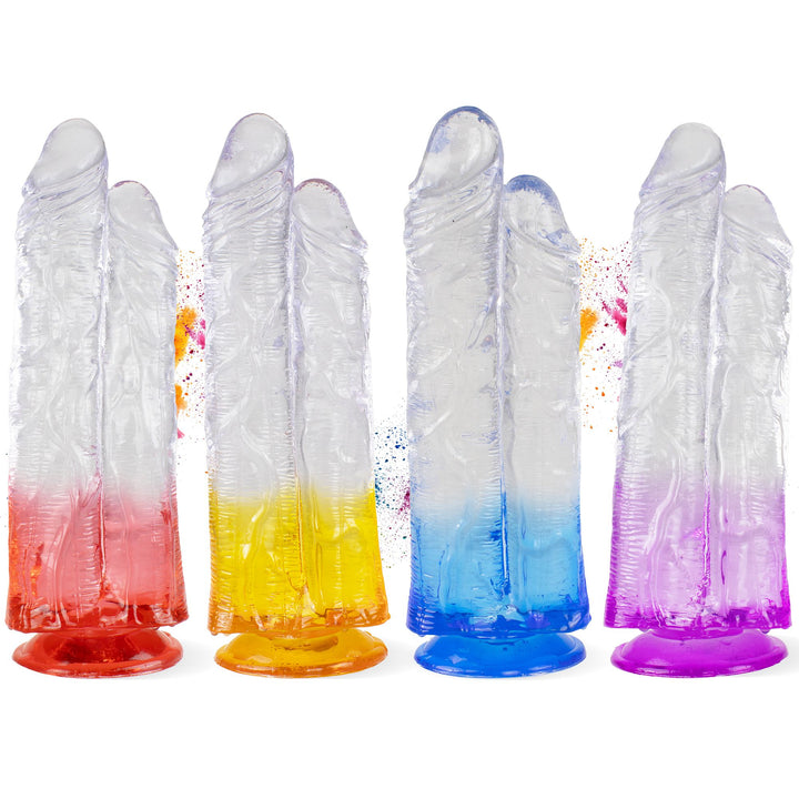 Doppelkopf-Dildo mit Saugnapf Ø 8 cm 4 Farben