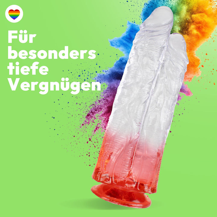 Doppelkopf-Dildo mit Saugnapf Ø 8 cm 4 Farben