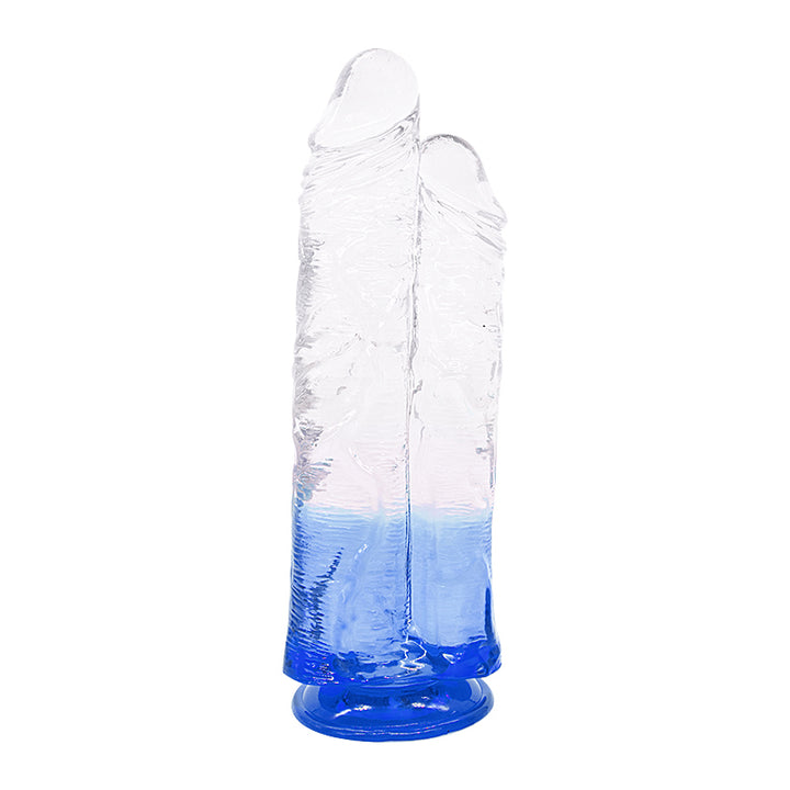Dildo aus phthalatfreiem PVC, Größe XL (27 cm Gesamtlänge, 8 cm Durchmesser) – großer realistischer Dildo in Gelb, Rot, Lila & Blau, wasserdicht, körperfreundliches Material