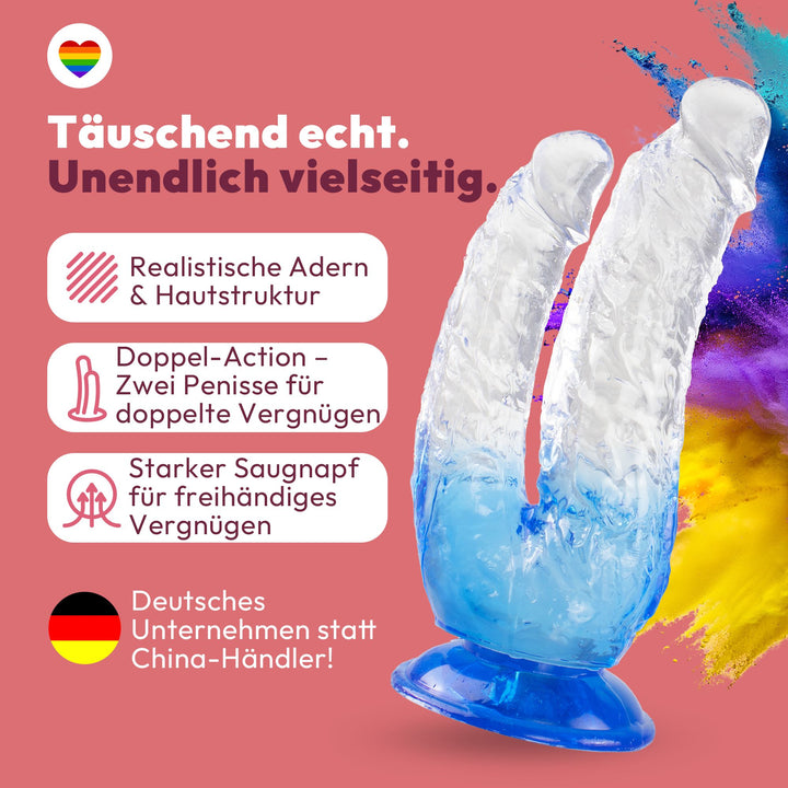 Doppel-Dildo für Doppelpenetration 4 Farben