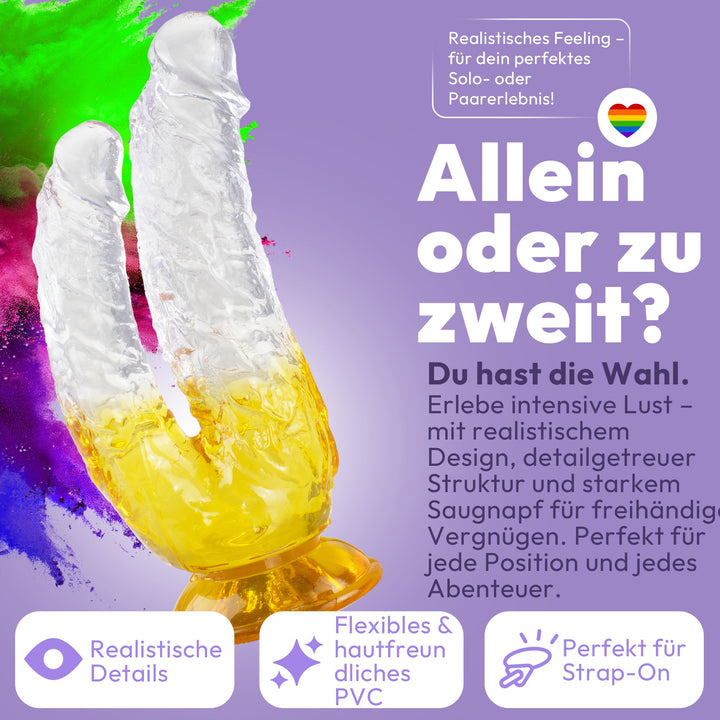 Doppel-Dildo für Doppelpenetration 4 Farben