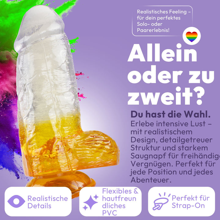 Extrem dicker Dildo mit Saugnapf Ø 8 cm 4 Farben