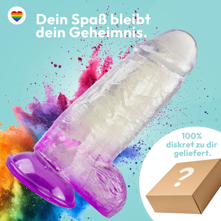 Extrem dicker Dildo mit Saugnapf Ø 8 cm 4 Farben